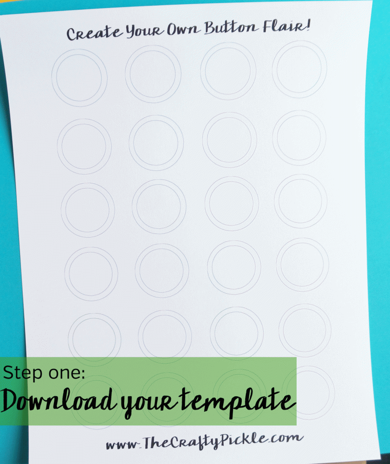 Make your own custom flair buttons with your artwork, stamps, washi, photos, and more @ TheCraftyPickle.com