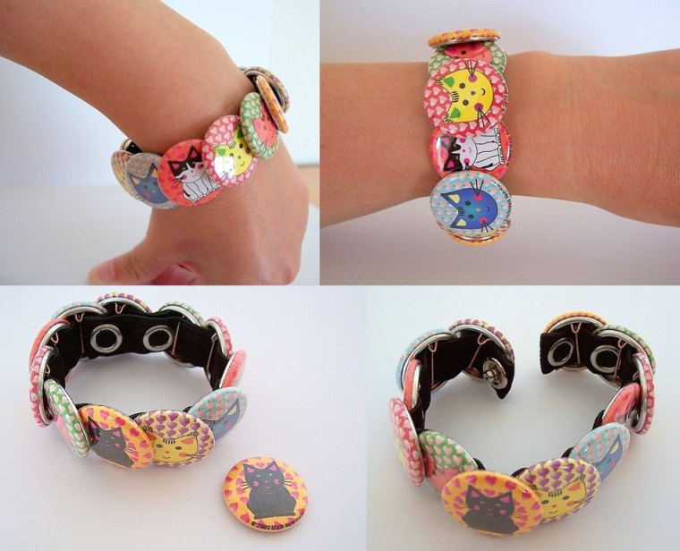 Flair button Bracelet band found on Pinterest. 