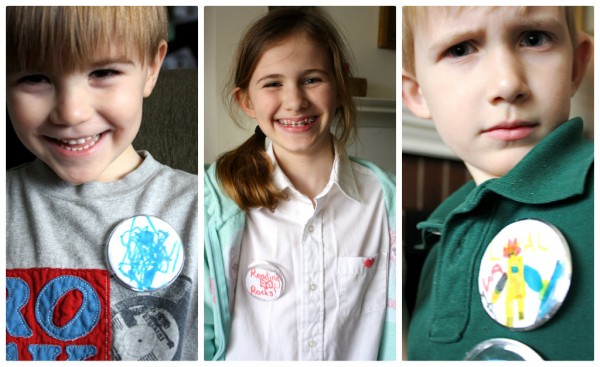 Kid designed wearable buttons http://thesoutherninstitute.com/2013/03/buttons-book-characters.html/