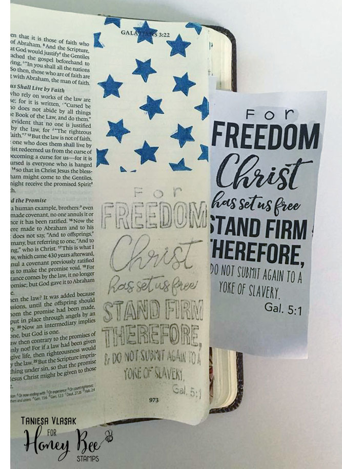 Freedom bible journaling by Taniesa Vlasak. Get your free printable too at www.thecraftypickle.com!