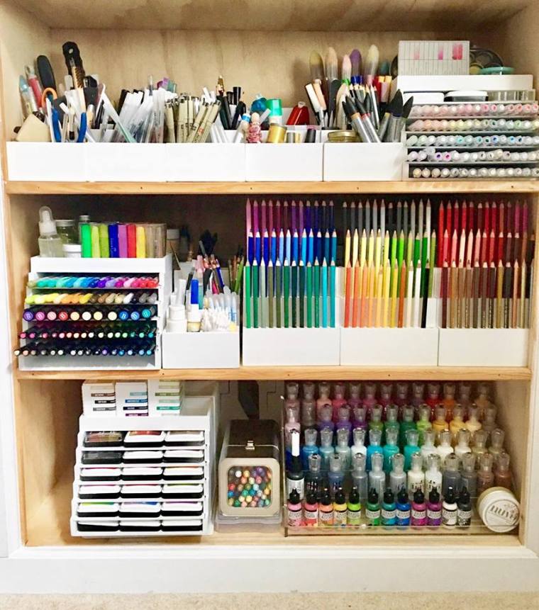 Craft Supplies Shelving Organization | TotallyTiffany.com