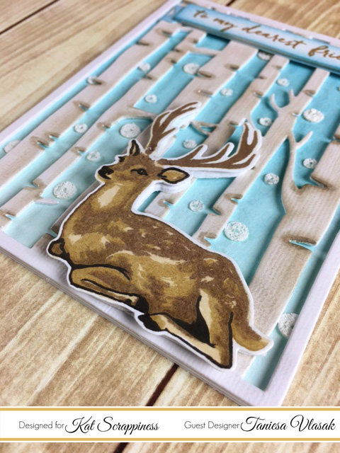 Dear Friend Winter card for KatScrappiness.com | Taniesa Vlasak www.thecraftypickle.com